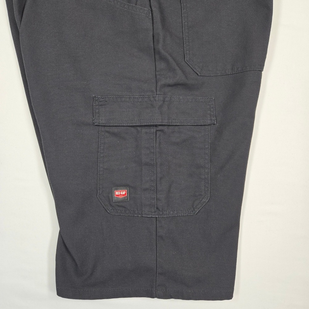 Red Kap Men Utility Cargo Shorts Black Workwear Stretch Size 40 Durable Casual - Picture 5 of 11